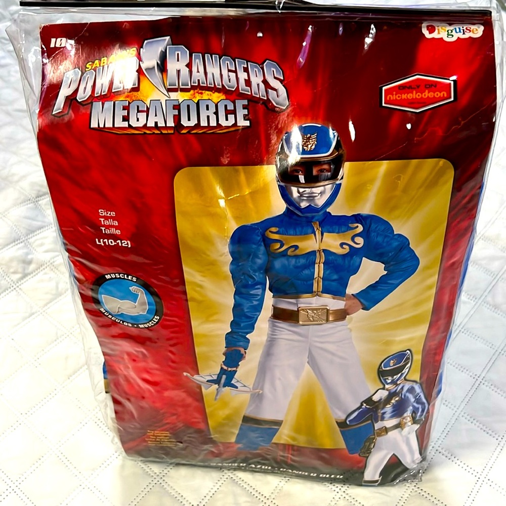 Power Rangers Megaforce Blue Ranger Muscle Costume Size L (10-12)